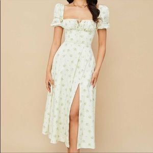 House of CB - Tallulah Ivory Floral Puff Sleeve Midi Dress